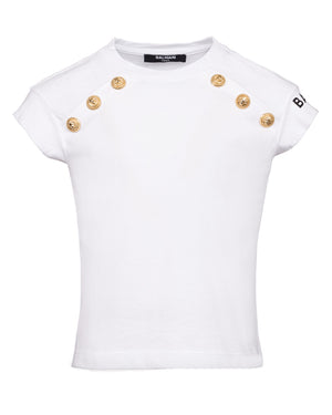 
  
    Balmain
  
 Girls White T-Shirt