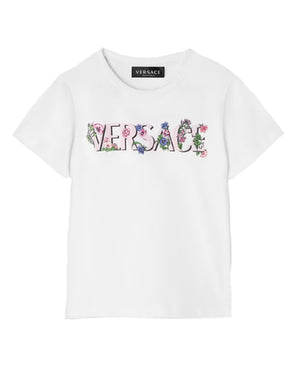 
  
    Versace
  
 Girls White Floral Logo T-Shirt