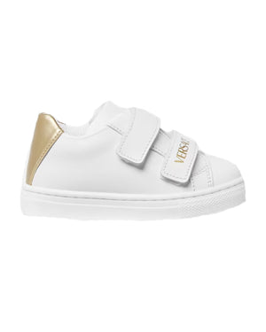 
  
    Versace
  
 White Leather Toddler Sneakers