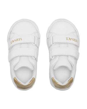 
  
    Versace
  
 White Leather Toddler Sneakers