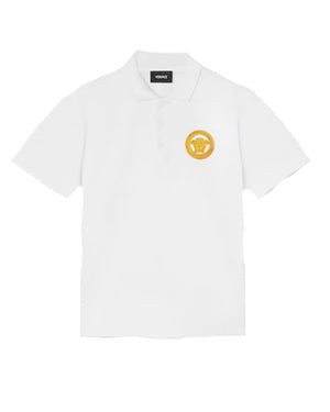 
  
    Versace
  
 Boys White Printed Crest Polo