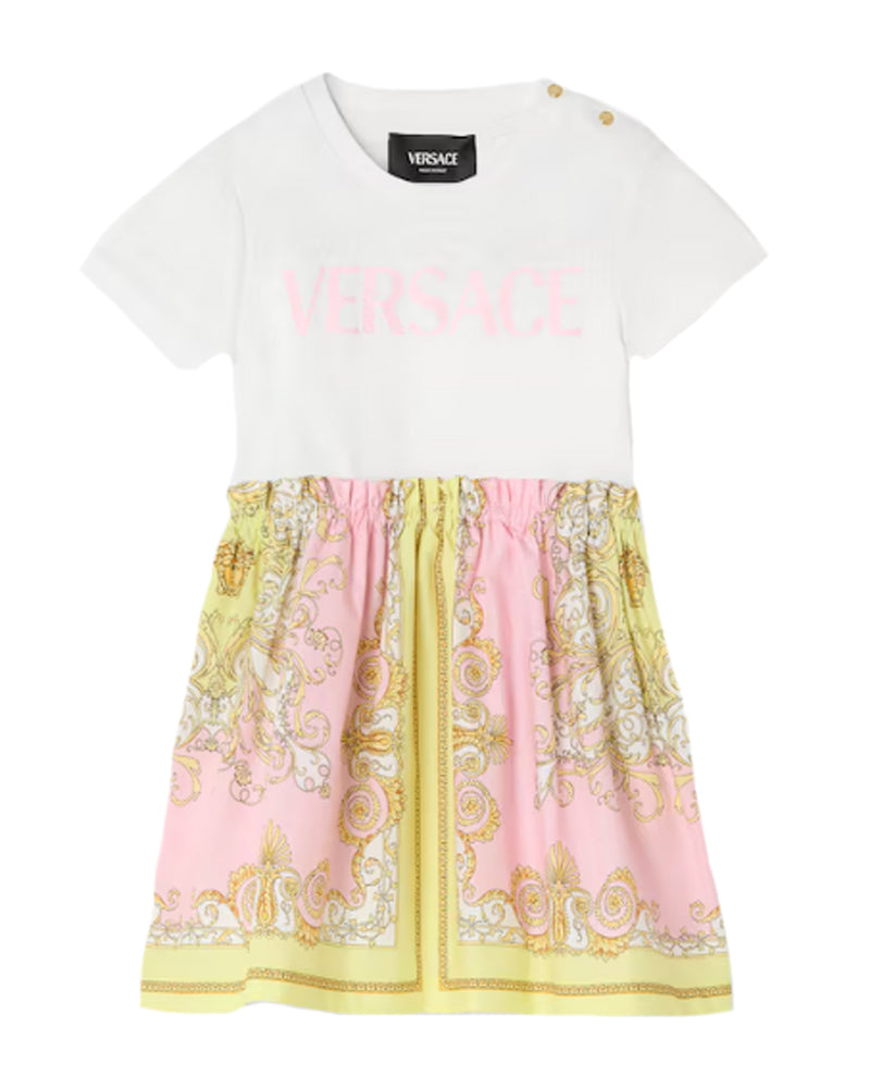 
  
    Versace
  
 Baby Girl White/Pink Barocco Dress