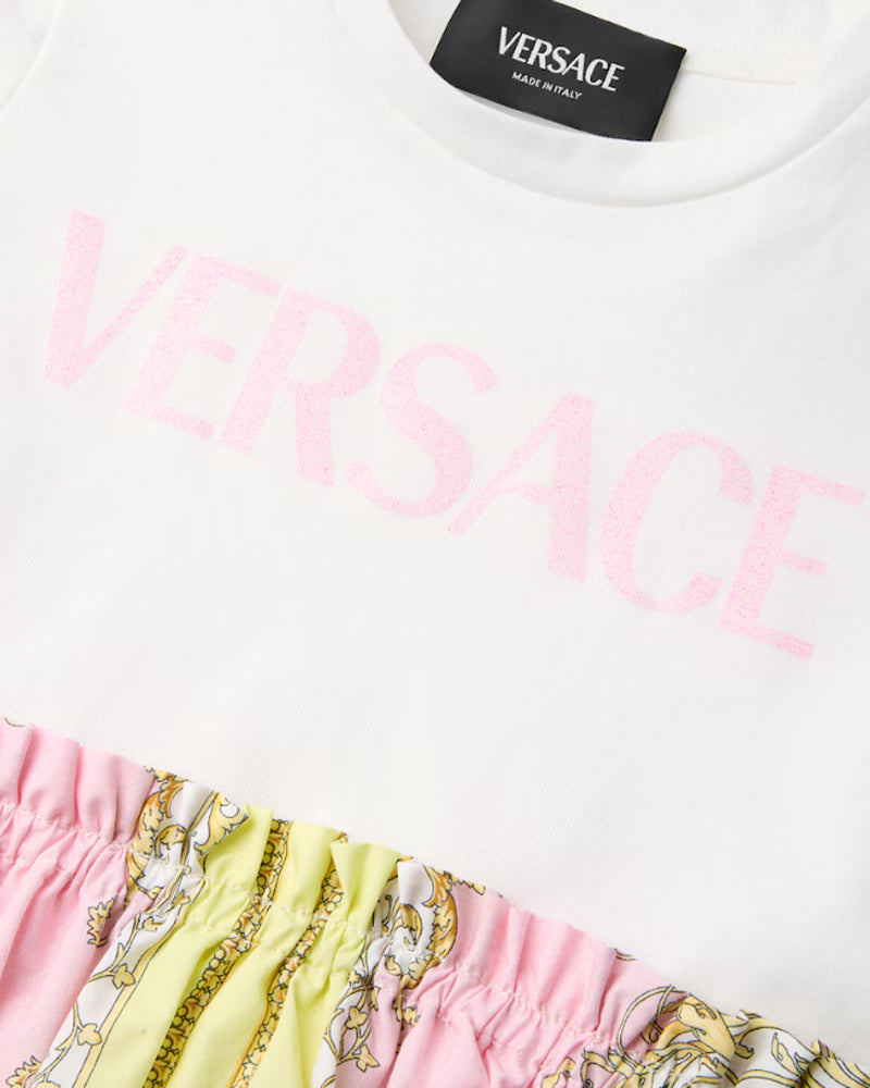 
  
    Versace
  
 Baby Girl White/Pink Barocco Dress