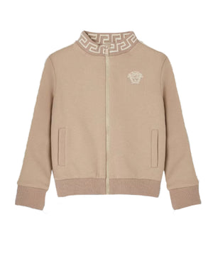 
  
    Versace
  
 Baby Boys Beige Logo Zip Greca Sweater