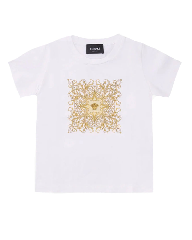 
  
    Versace
  
 Baby White/Gold Barocco T-Shirt