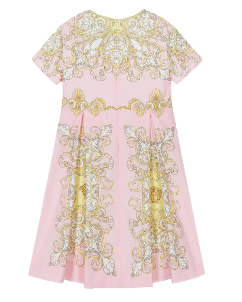 
  
    Versace
  
 Girls Pink Popline Barocco Dress