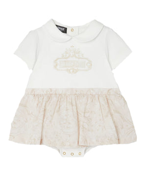 
  
    Versace
  
 Baby Girls White/ Gold Barocco Dress