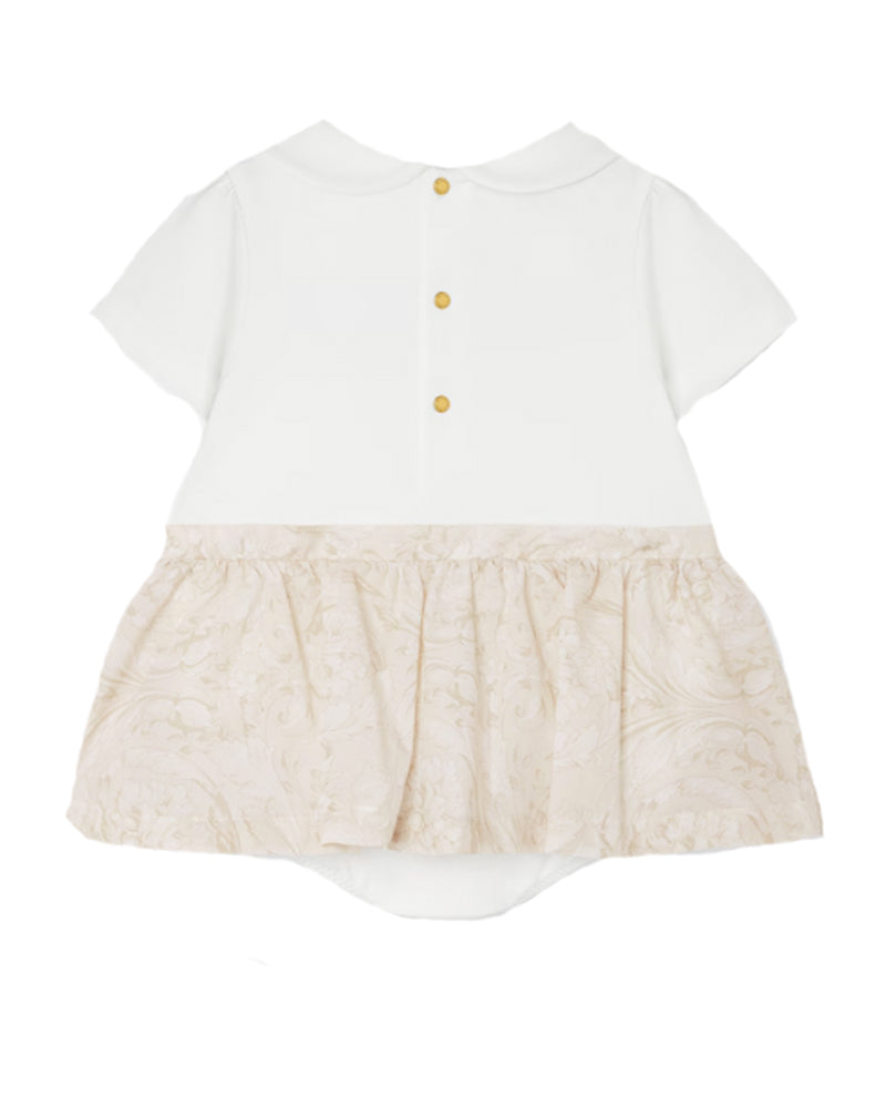 
  
    Versace
  
 Baby Girls White/ Gold Barocco Dress