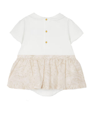 
  
    Versace
  
 Baby Girls White/ Gold Barocco Dress