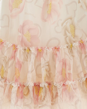 
  
    Monnalisa
  
 Girls Ivory Floral Tulle Dress