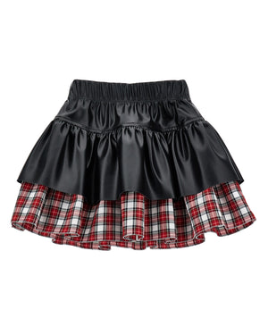 
  
    Monnalisa
  
 Girls Black/Red Plaid Skirt