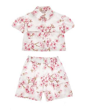 
  
    Monnalisa
  
 Girls White Floral Blouse & Short