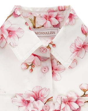 
  
    Monnalisa
  
 Girls White Floral Blouse & Short