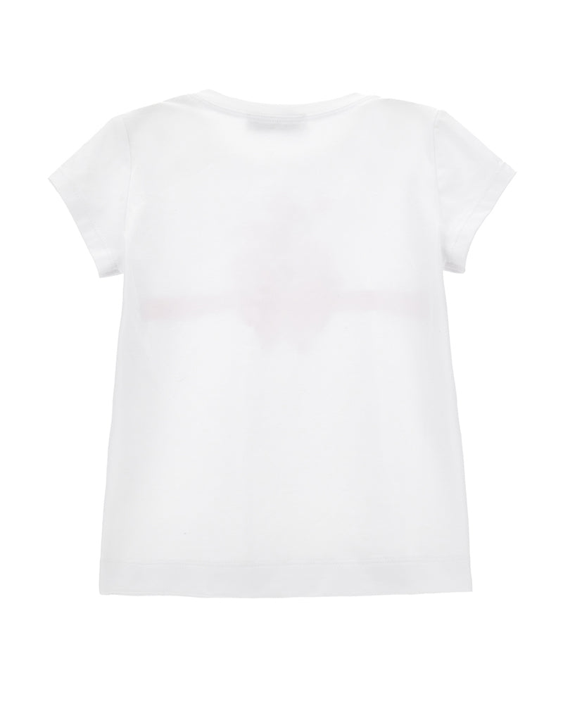 Girls White Floral/Bow T-Shirt