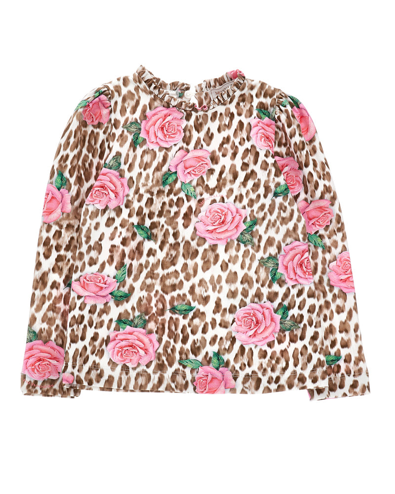 Girls Leopard/Rose Top