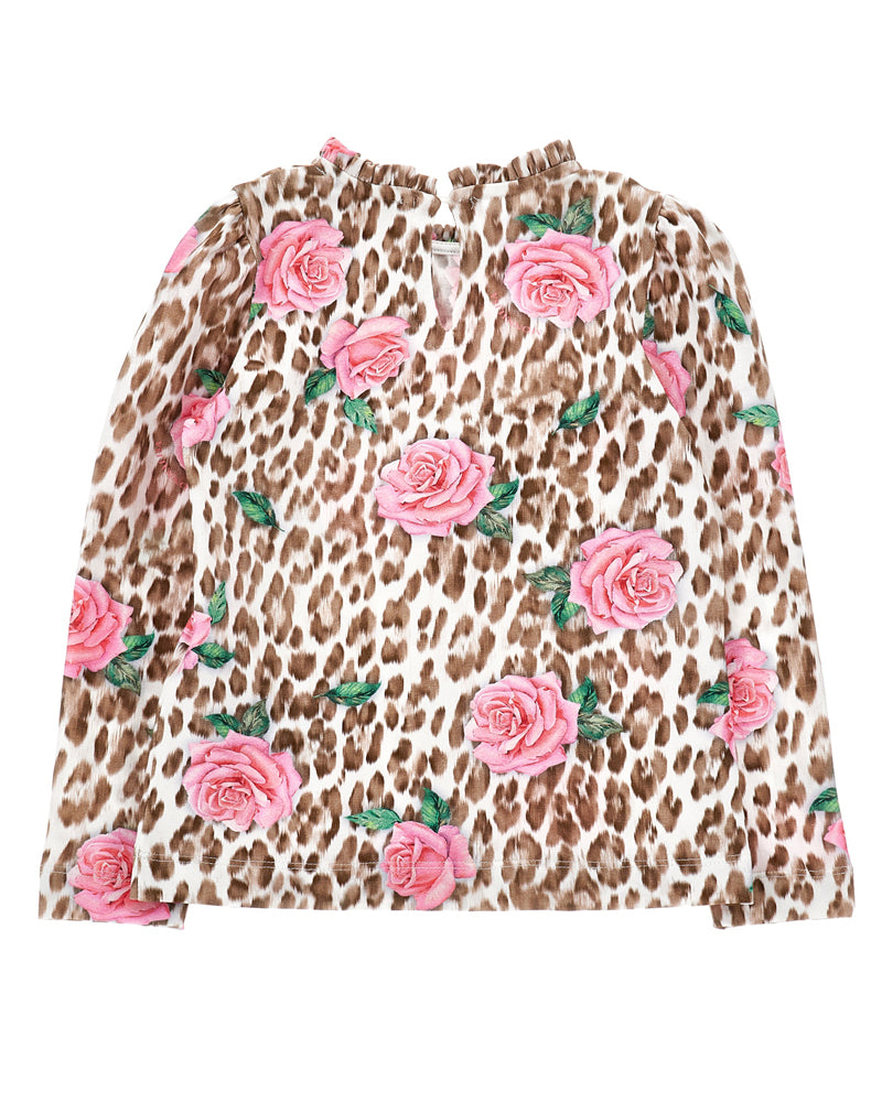 Girls Leopard/Rose Top