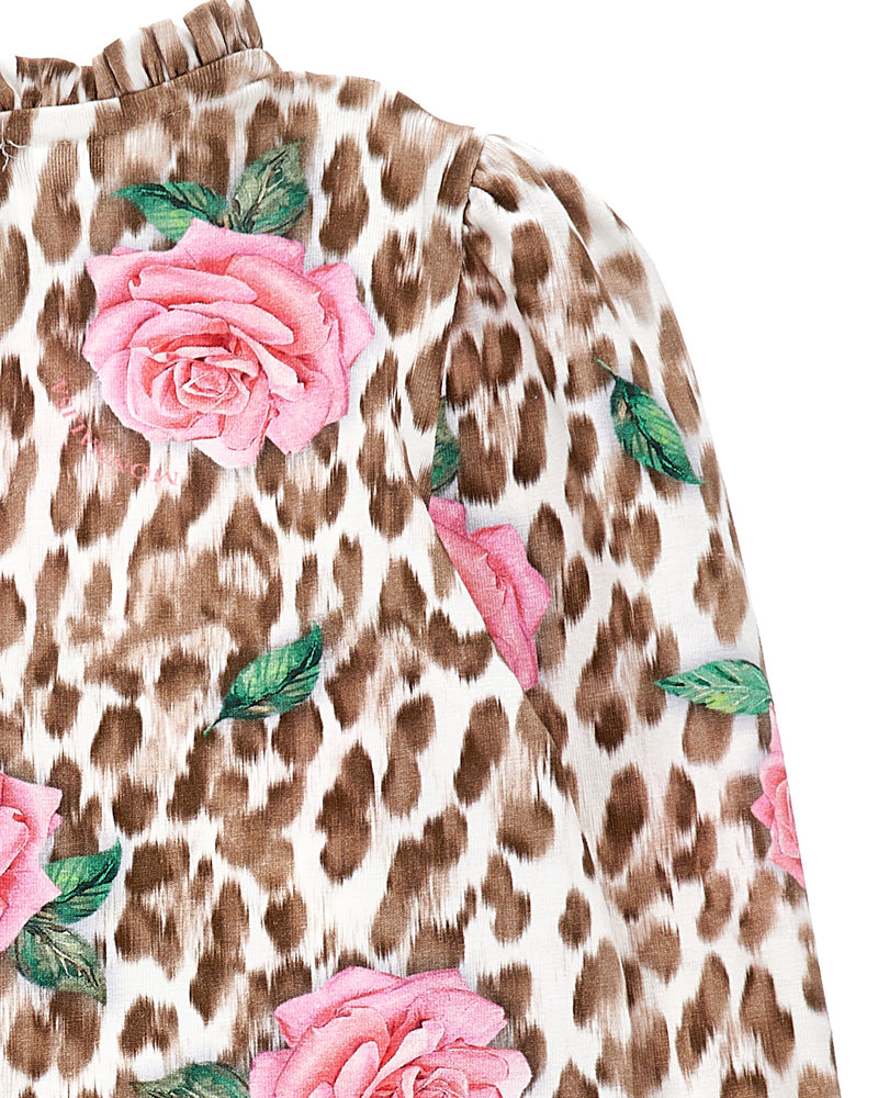 Girls Leopard/Rose Top