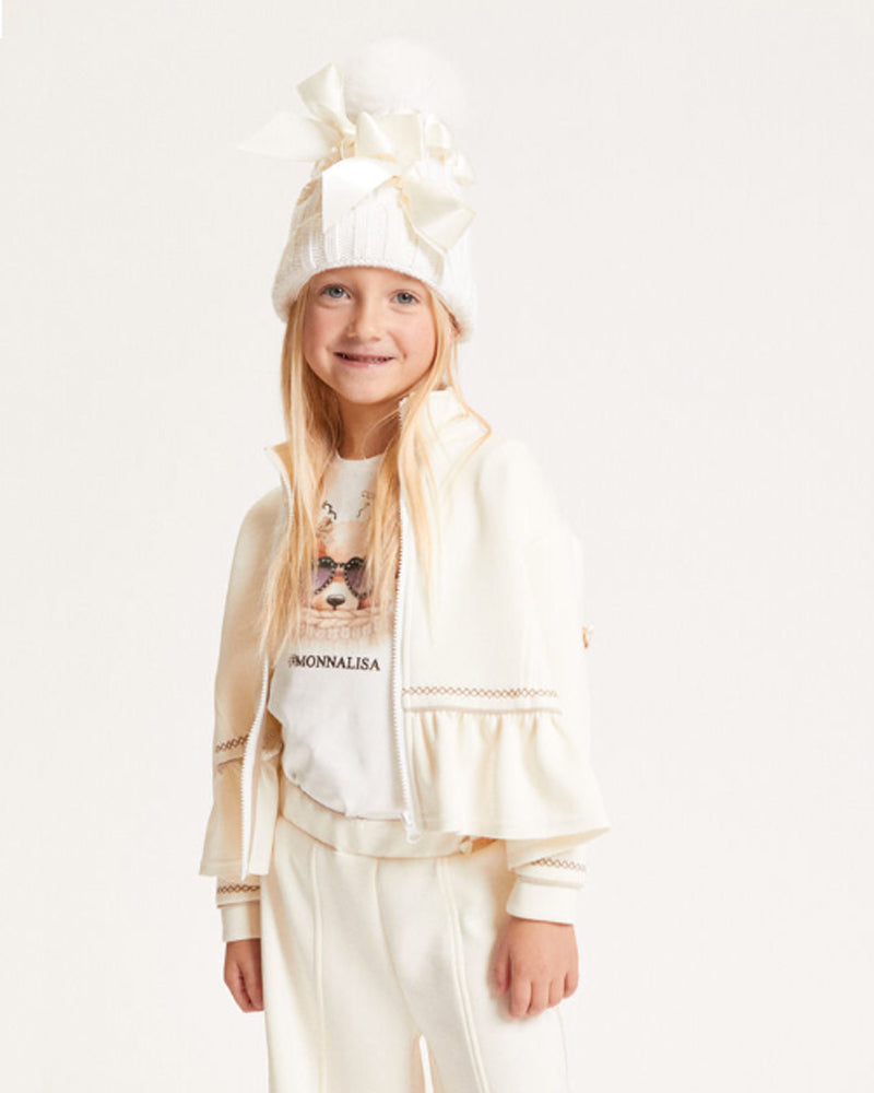 Girls Ivory Neoprene Tracksuit