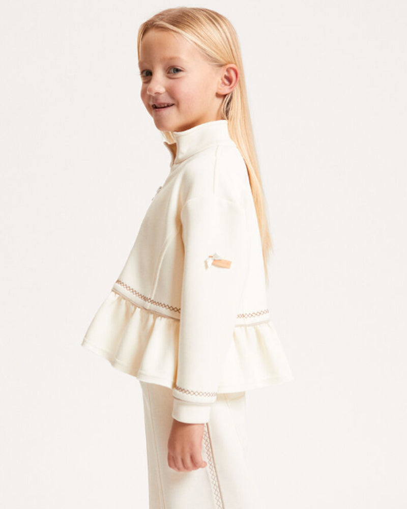Girls Ivory Neoprene Tracksuit