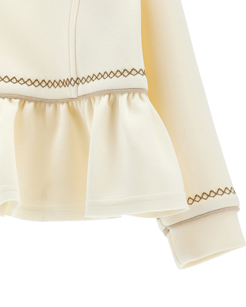 Girls Ivory Neoprene Tracksuit