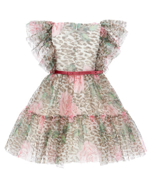 
  
    Monnalisa
  
 Girls Leopard/Rose Tulle Dress