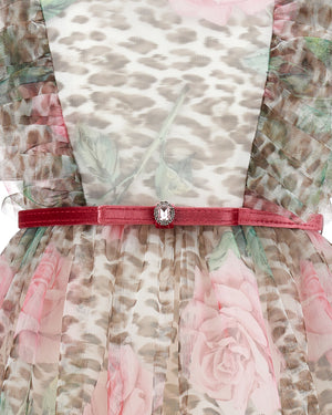 
  
    Monnalisa
  
 Girls Leopard/Rose Tulle Dress