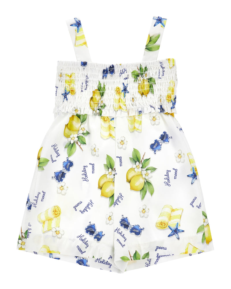 
  
    Monnalisa
  
 Girls White Lemon Print Romper