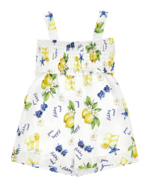 
  
    Monnalisa
  
 Girls White Lemon Print Romper