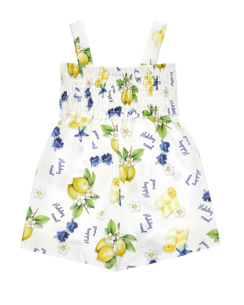 
  
    Monnalisa
  
 Girls White Lemon Print Romper