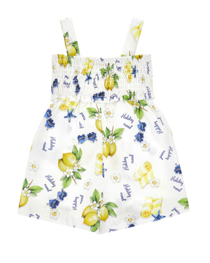 
  
    Monnalisa
  
 Girls White Lemon Print Romper