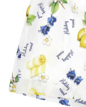 
  
    Monnalisa
  
 Girls White Lemon Print Romper