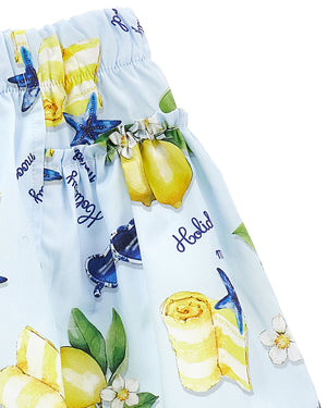 
  
    Monnalisa
  
 Girls Blue Lemon Print Shorts