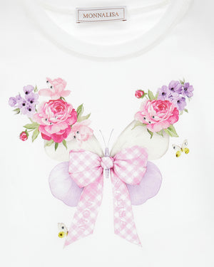 
  
    Monnalisa
  
 Girls White Butterfly T-Shirt