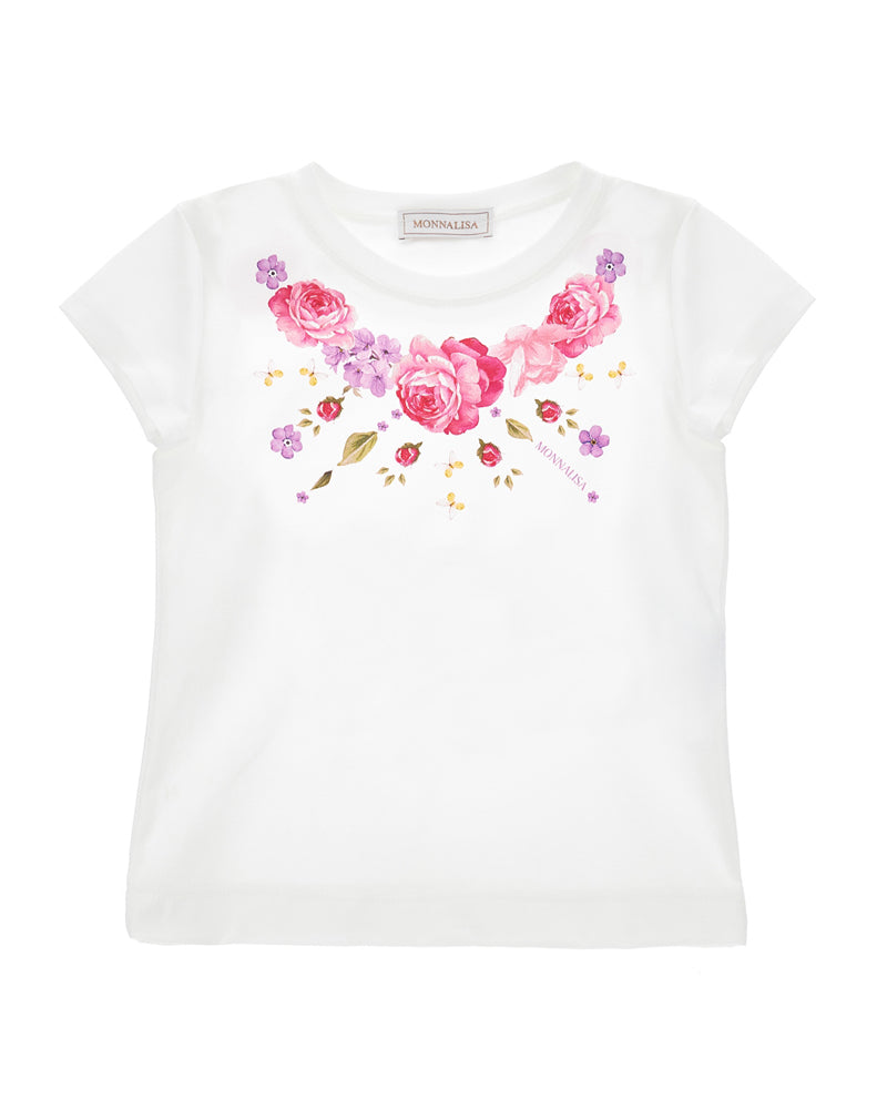 
  
    Monnalisa
  
 Girls White Floral T-Shirt