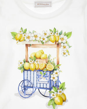 
  
    Monnalisa
  
 Girls White Lemon Print T-Shirt