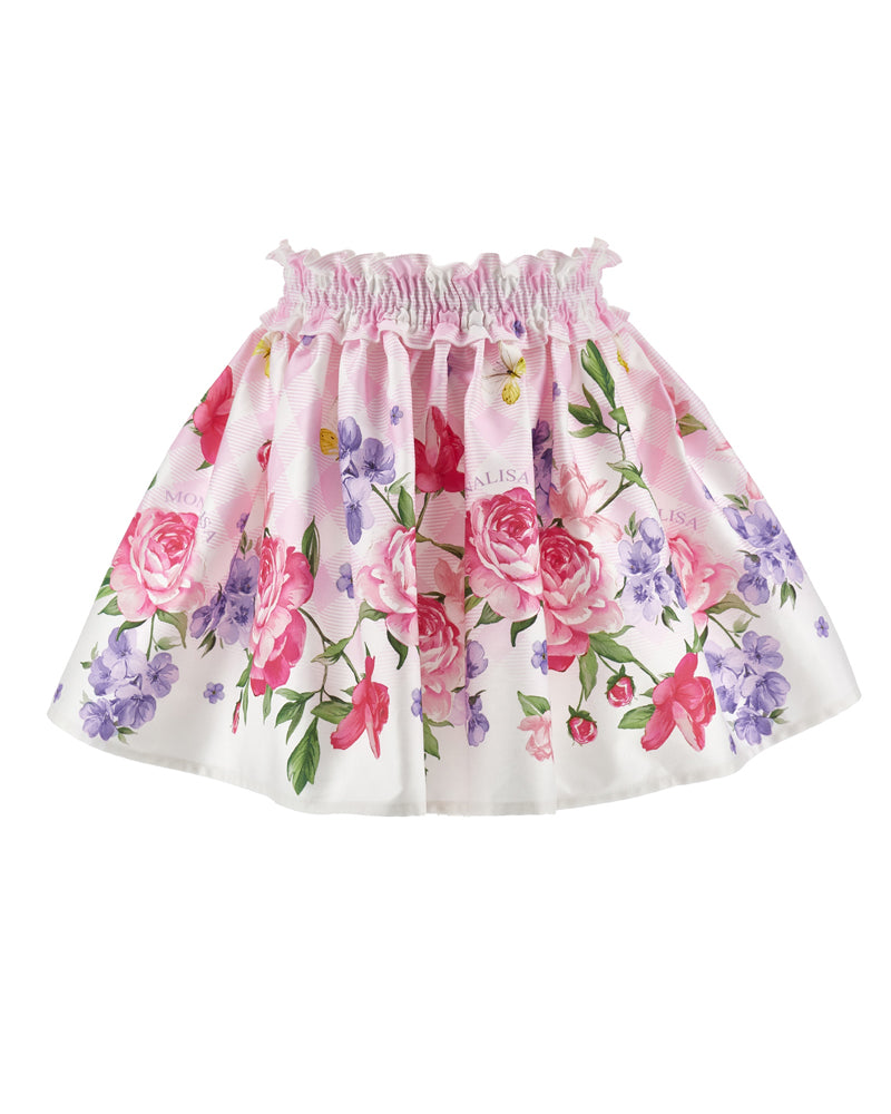 
  
    Monnalisa
  
 Girls Pink Floral Skirt