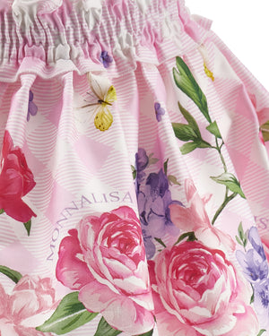 
  
    Monnalisa
  
 Girls Pink Floral Skirt