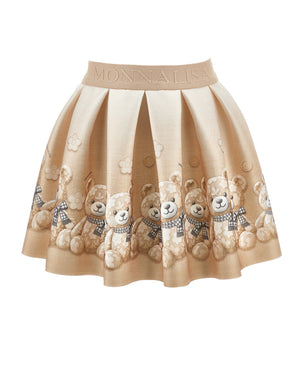
  
    Monnalisa
  
 Girls Beige Bear Neoprene Skirt