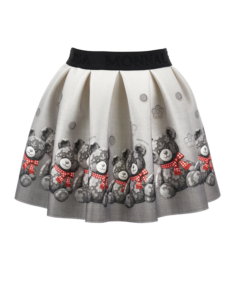 
  
    Monnalisa
  
 Girls Grey Bear Neoprene Skirt