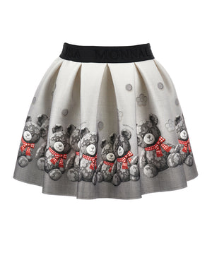
  
    Monnalisa
  
 Girls Grey Bear Neoprene Skirt