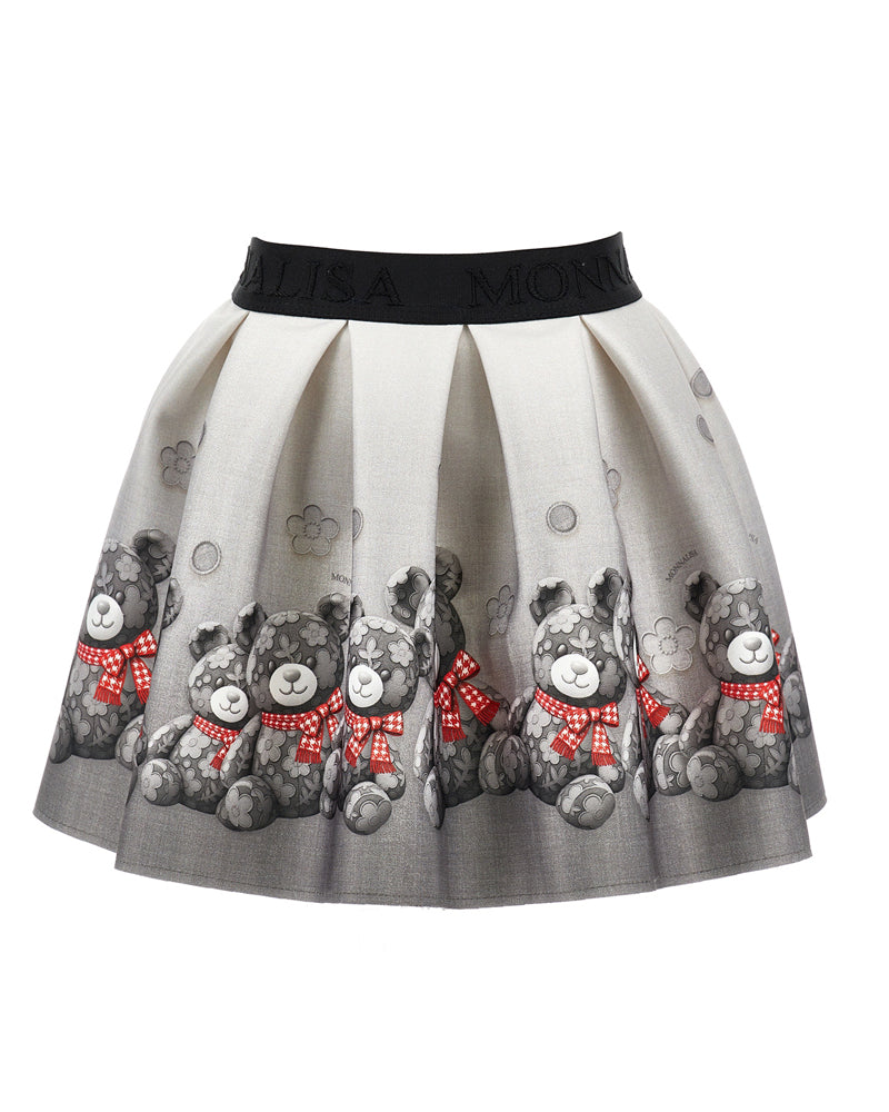 
  
    Monnalisa
  
 Girls Grey Bear Neoprene Skirt
