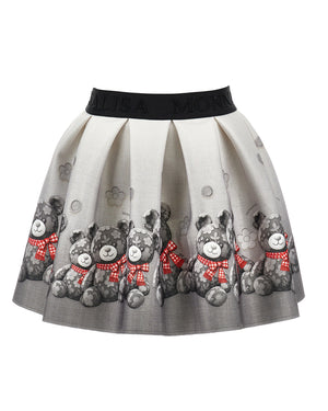 
  
    Monnalisa
  
 Girls Grey Bear Neoprene Skirt