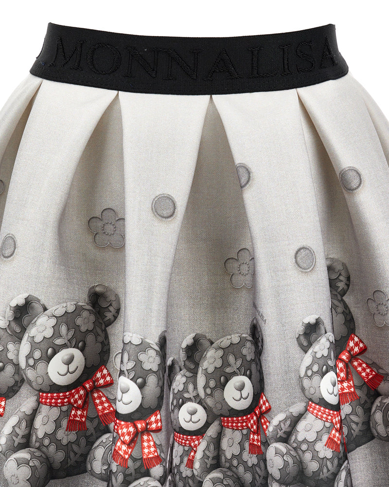 
  
    Monnalisa
  
 Girls Grey Bear Neoprene Skirt