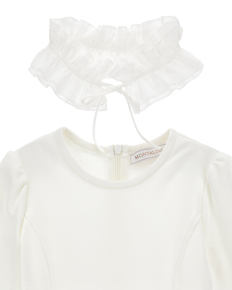 
  
    Monnalisa
  
 Girls White/Grey Teddy Ruffle Neoprene Dress