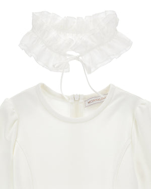
  
    Monnalisa
  
 Girls White/Grey Teddy Ruffle Neoprene Dress