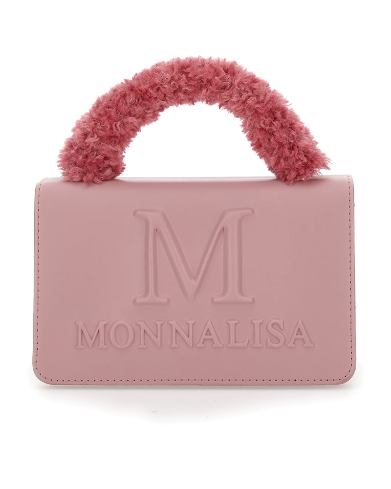 Girls Pink Fur Handle Purse