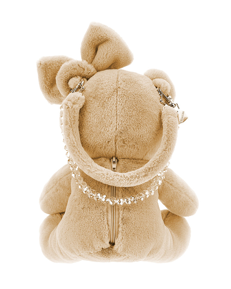 Girls Beige Bear Bag