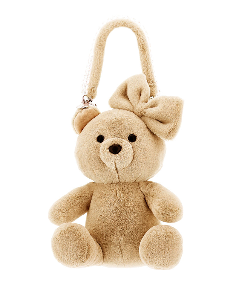 Girls Beige Bear Bag