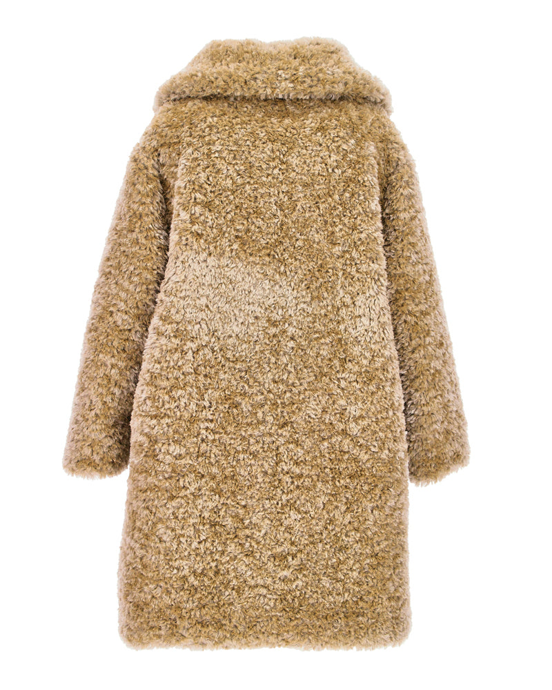 Girls Beige Teddy Coat