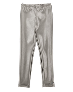 
  
    Monnalisa
  
 Girls Silver Faux Leather Leggings